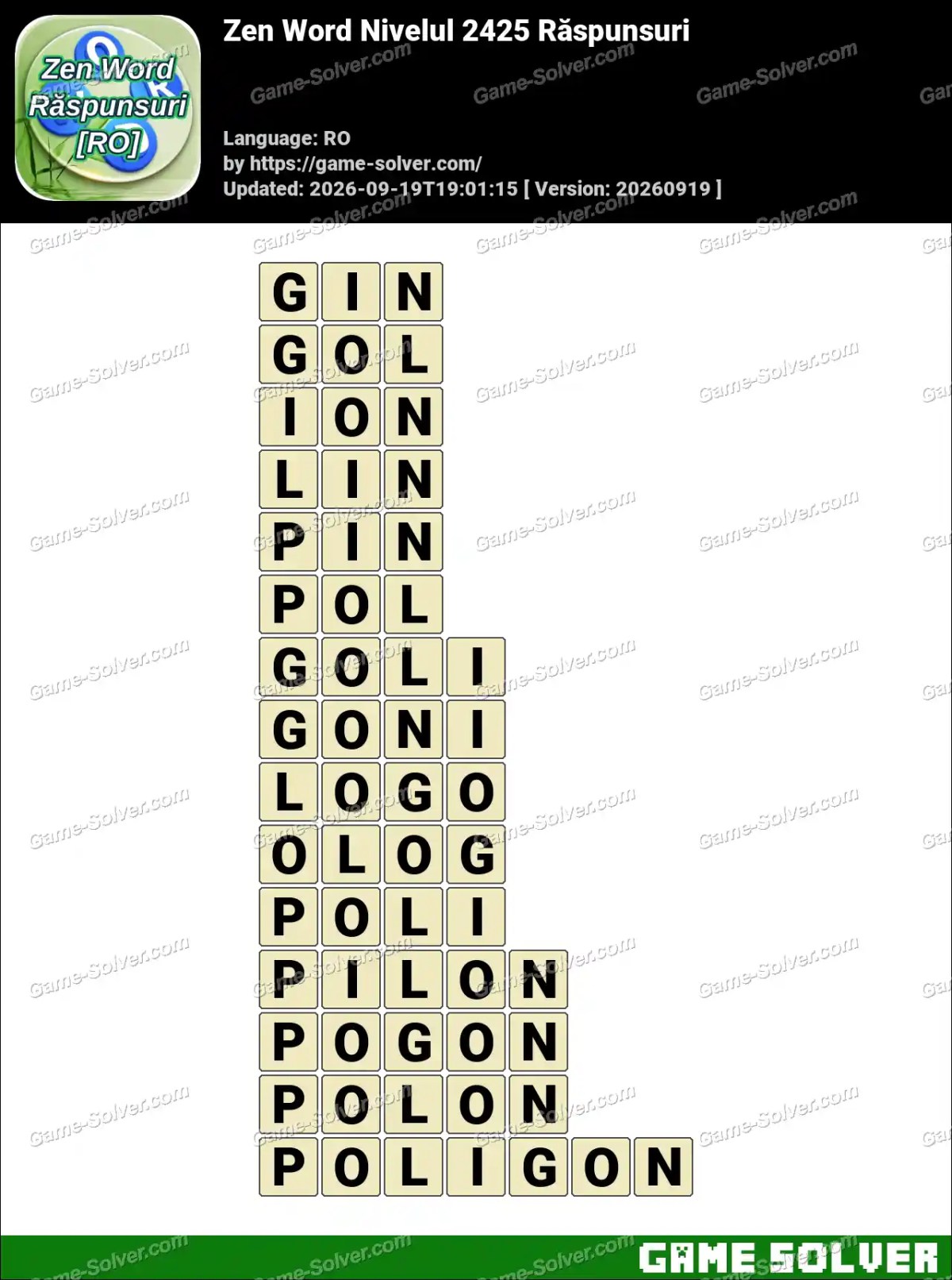 Zen Word Nivelul 2425 Răspunsuri