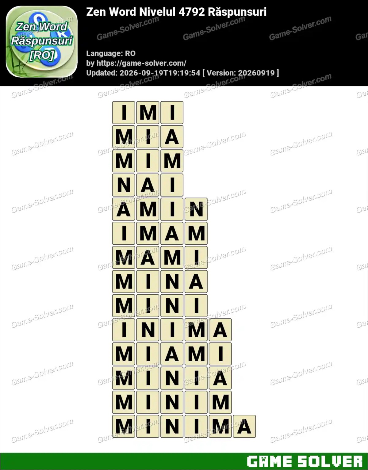 Zen Word Nivelul 4792 Răspunsuri Zen Word Nivelul 4792 Răspunsuri