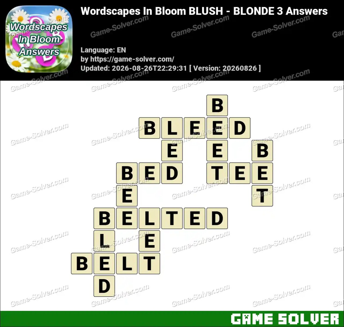 Wordscapes In Bloom BLUSH - BLONDE 3 Answers Wordscapes In Bloom BLUSH - BLONDE 3 Answers