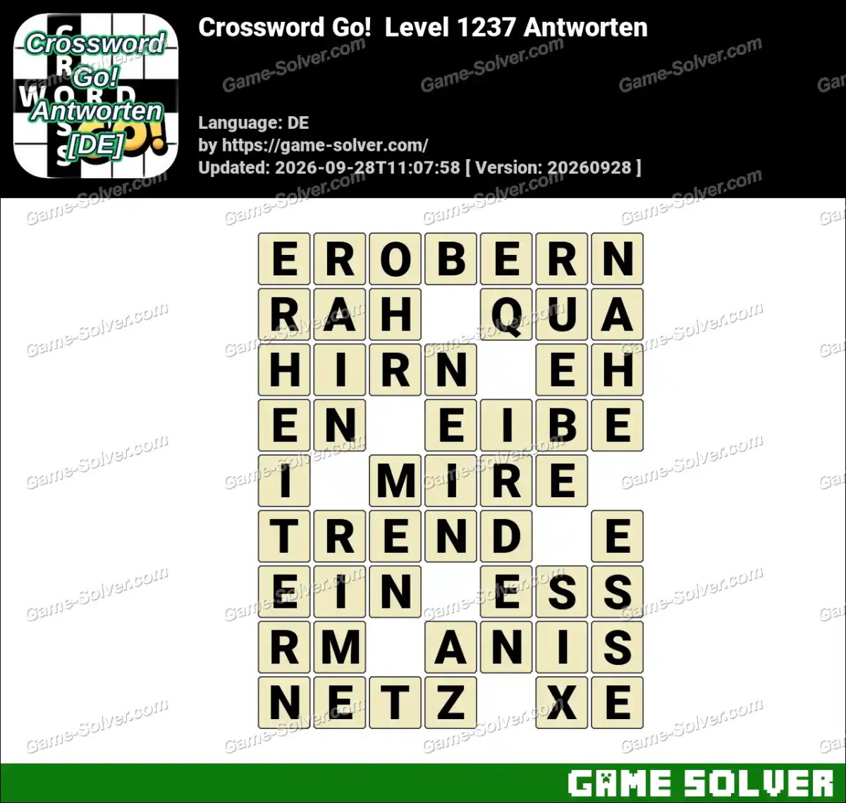 Crossword Go!  Level 1237 Antworten