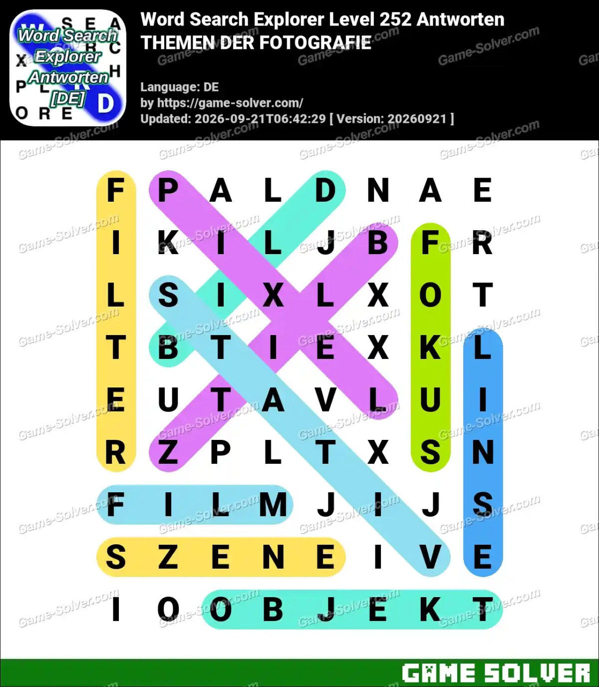 Word Search Explorer Level 252 Antworten