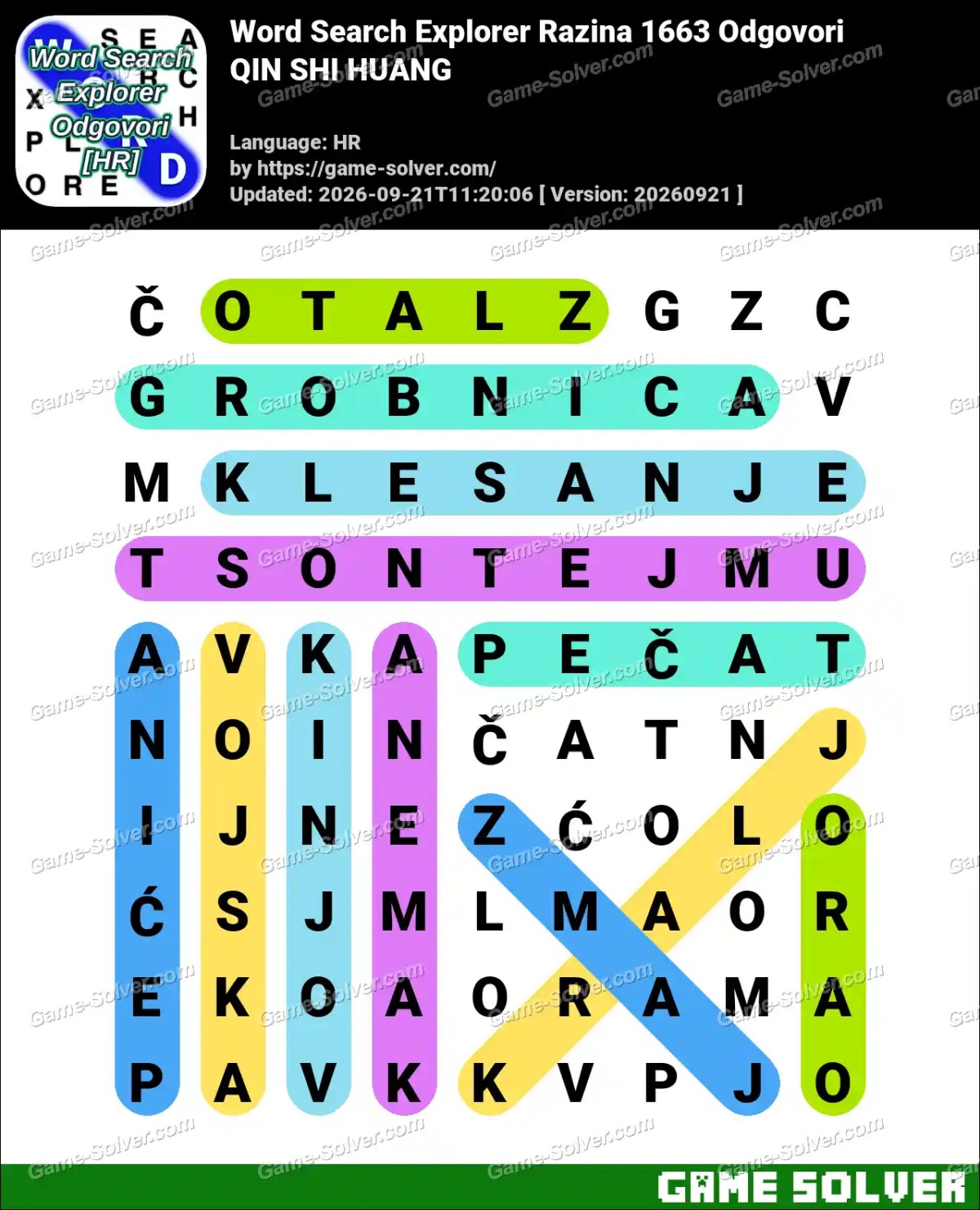 Word Search Explorer Razina 1663 Odgovori