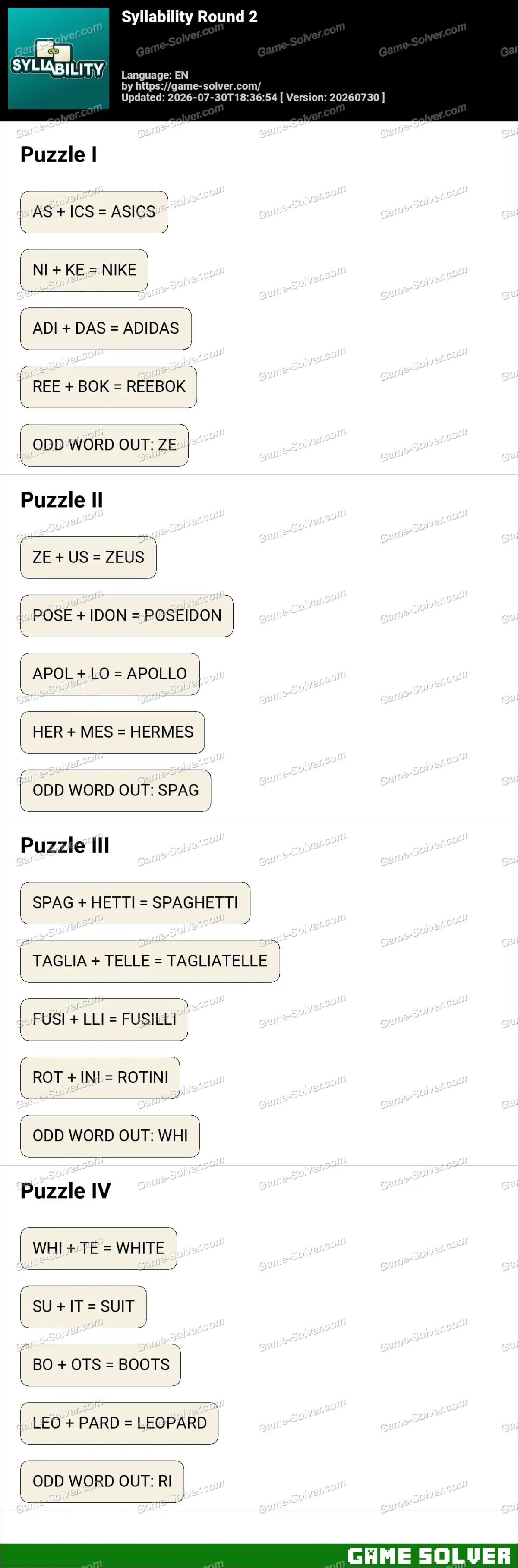 Syllability Round 2 Syllability Round 2