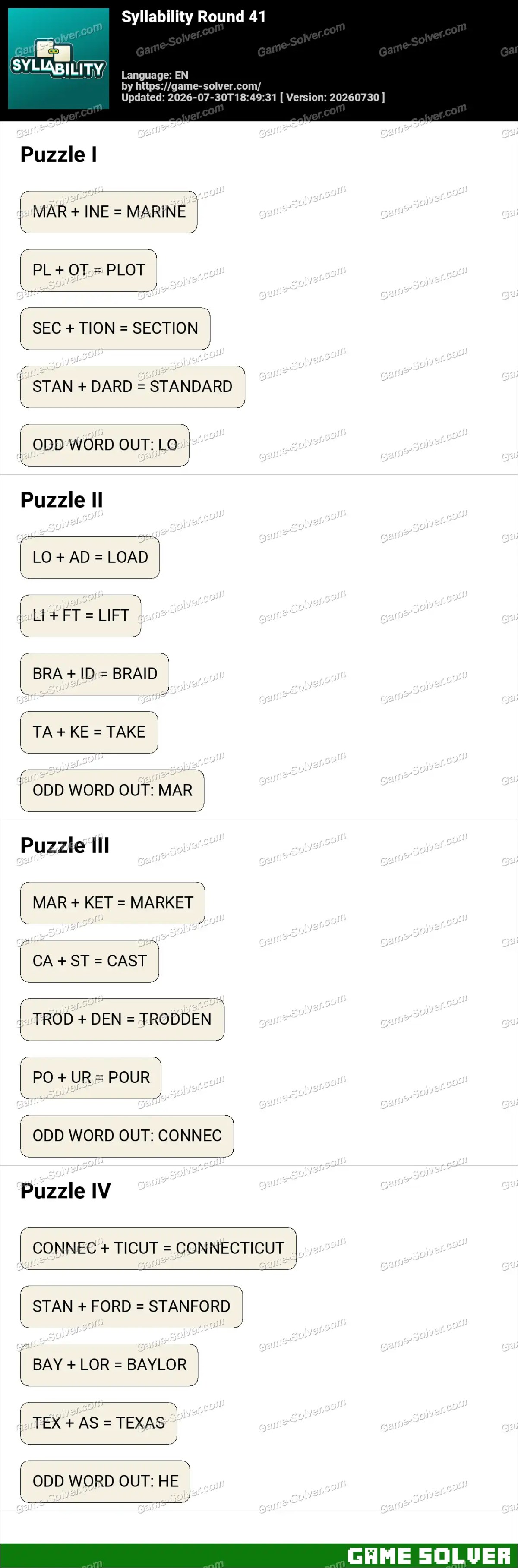 Syllability Round 41