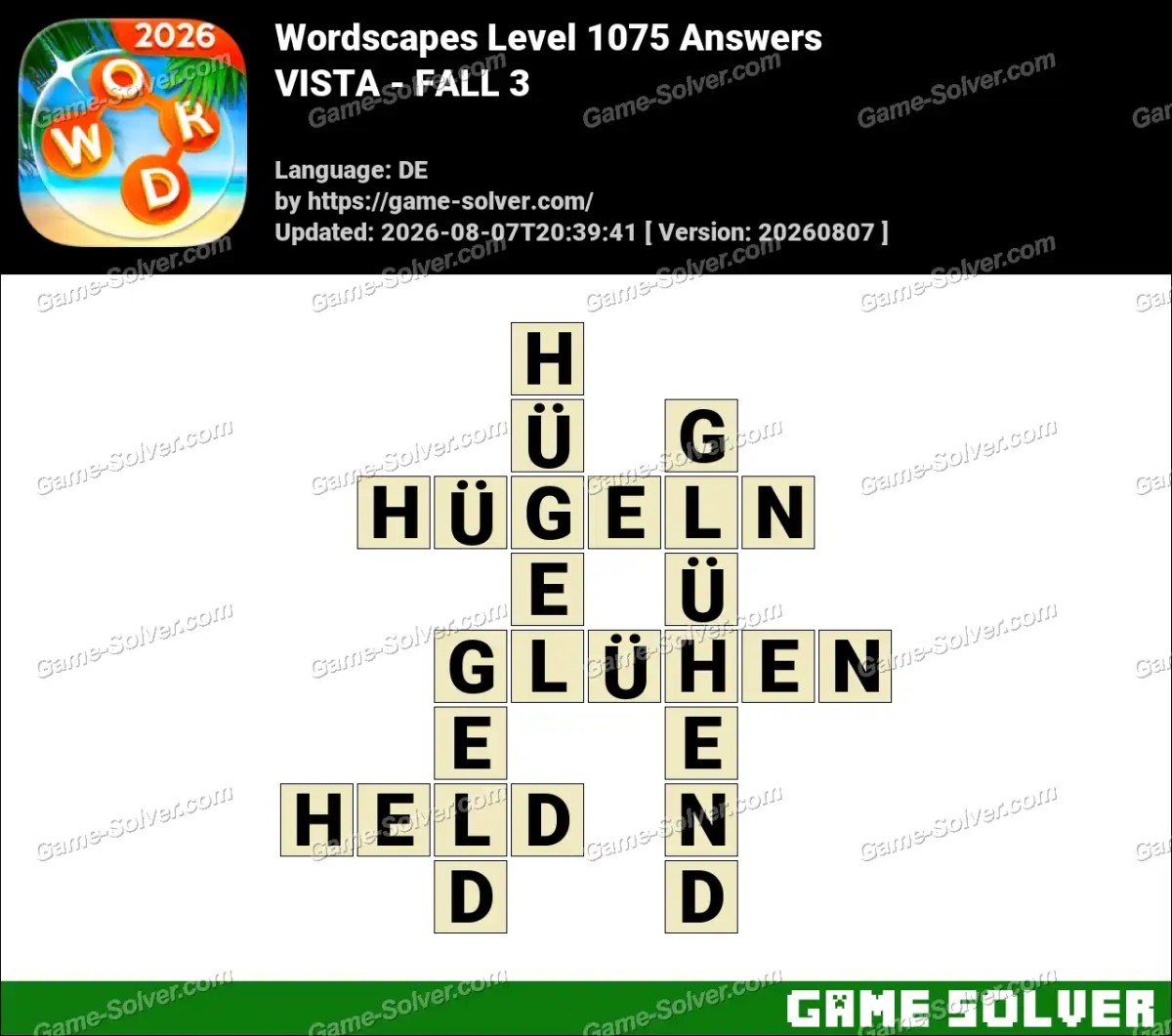 Wordscapes Deutsche Level 1075 Answers — VISTA - FALL 3