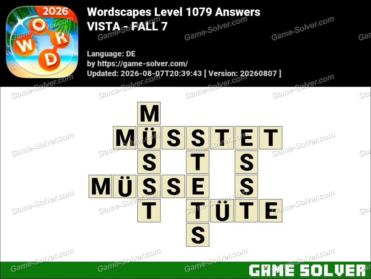 Wordscapes Deutsche Level 1079 Answers — VISTA - FALL 7 Wordscapes Deutsche Level 1079 Answers — VISTA - FALL 7