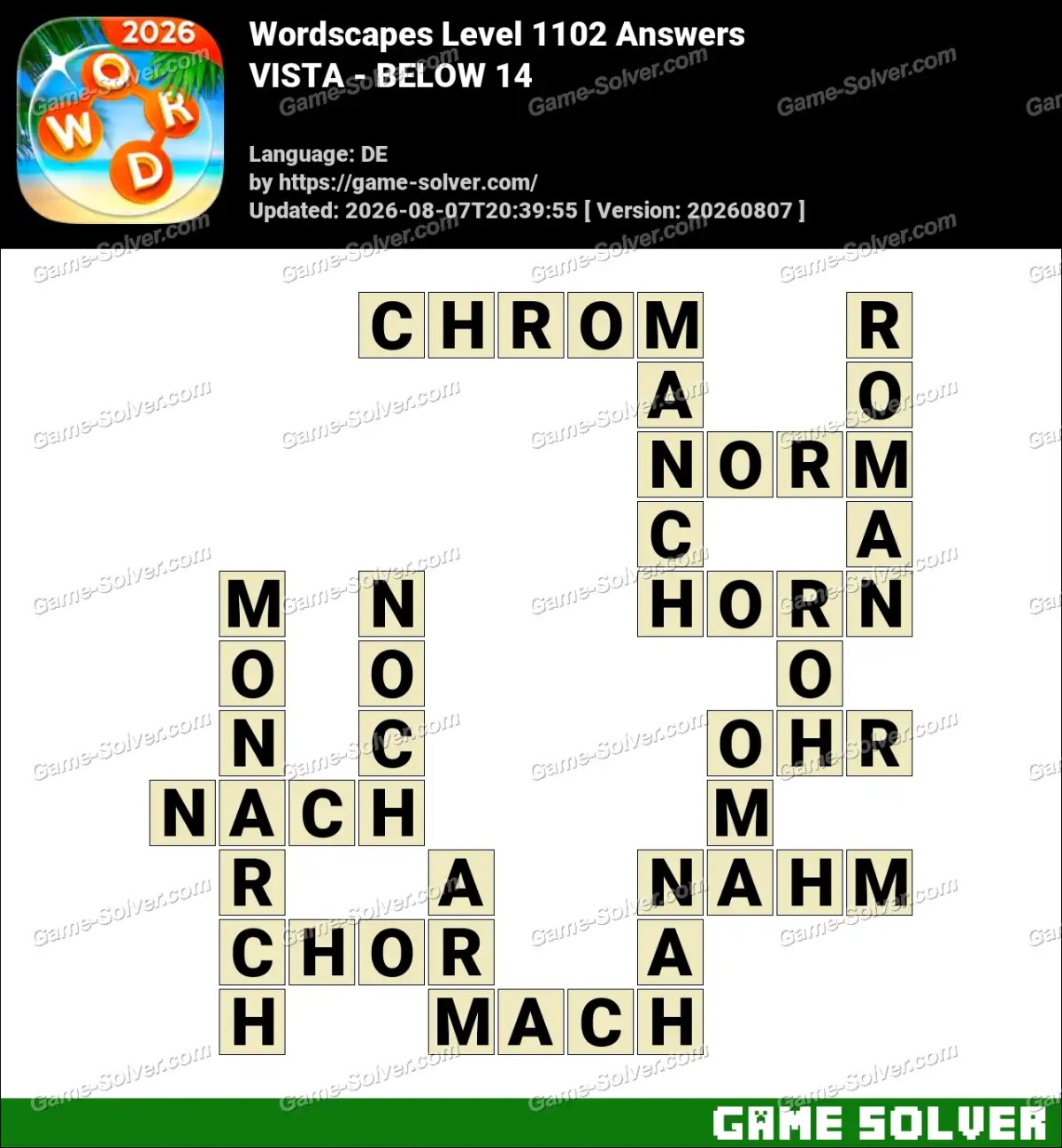 Wordscapes Deutsche Level 1102 Answers — VISTA - BELOW 14 Wordscapes Deutsche Level 1102 Answers — VISTA - BELOW 14