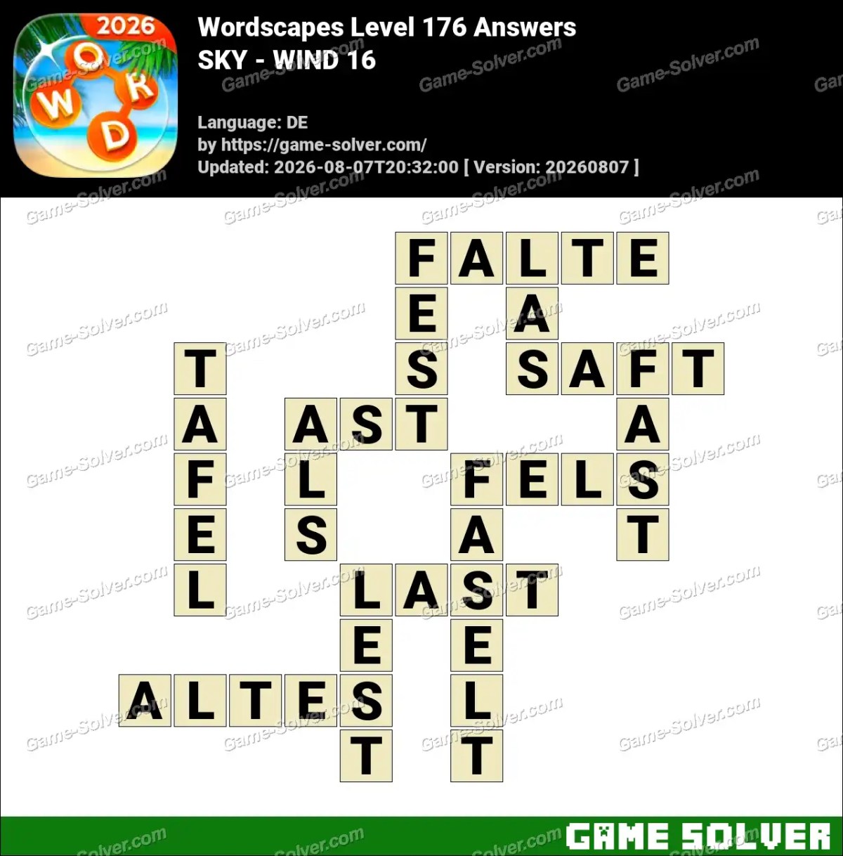Wordscapes Deutsche Level 176 Answers — SKY - WIND 16 Wordscapes Deutsche Level 176 Answers — SKY - WIND 16