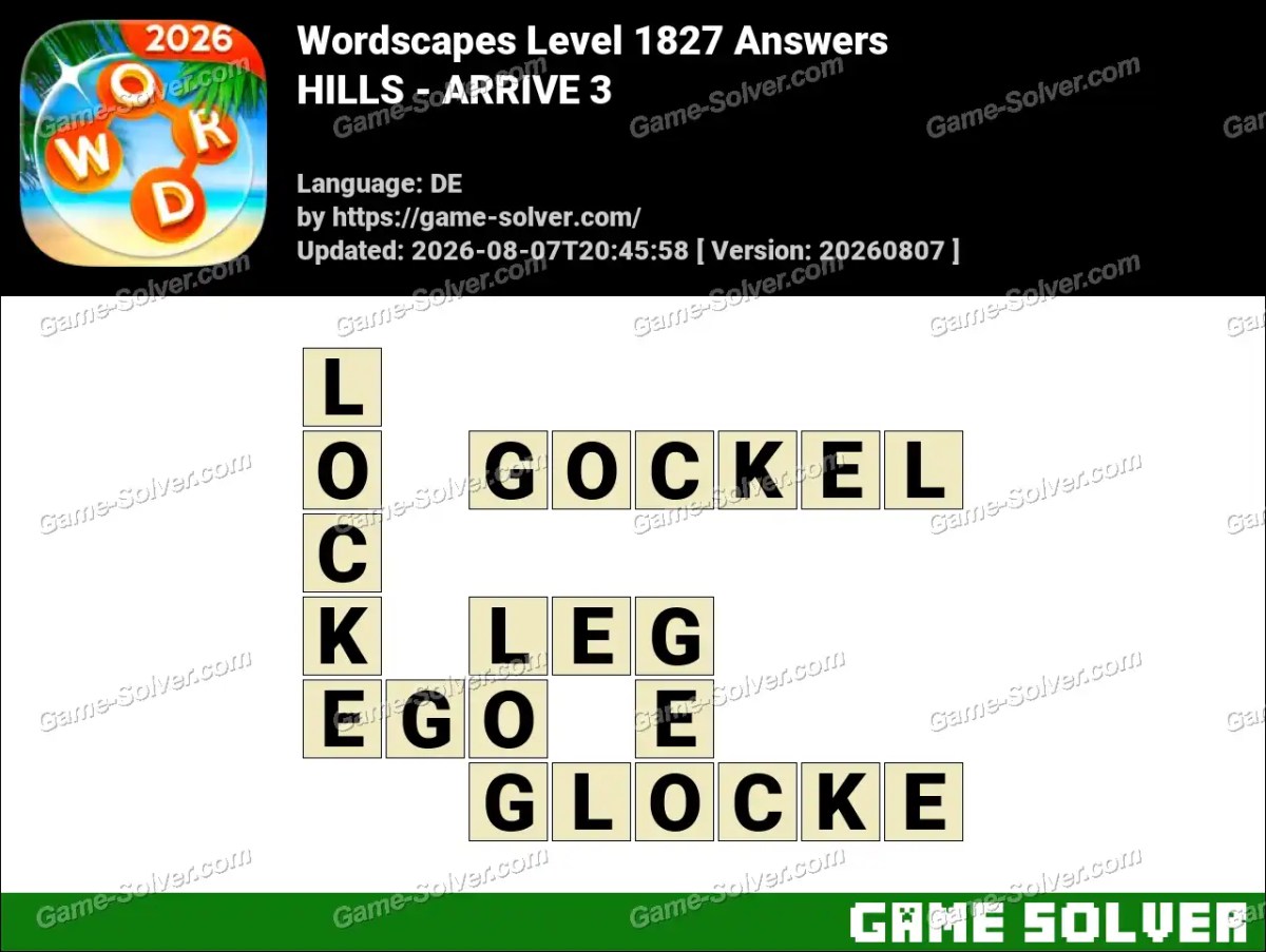 Wordscapes Deutsche Level 1827 Answers — HILLS - ARRIVE 3 Wordscapes Deutsche Level 1827 Answers — HILLS - ARRIVE 3