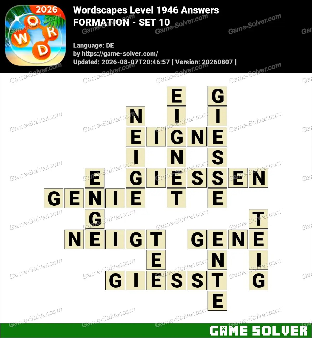 Wordscapes Deutsche Level 1946 Answers — FORMATION - SET 10 Wordscapes Deutsche Level 1946 Answers — FORMATION - SET 10