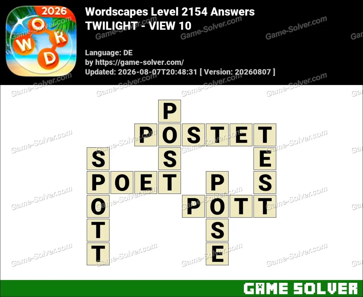Wordscapes Deutsche Level 2154 Answers — TWILIGHT - VIEW 10 Wordscapes Deutsche Level 2154 Answers — TWILIGHT - VIEW 10