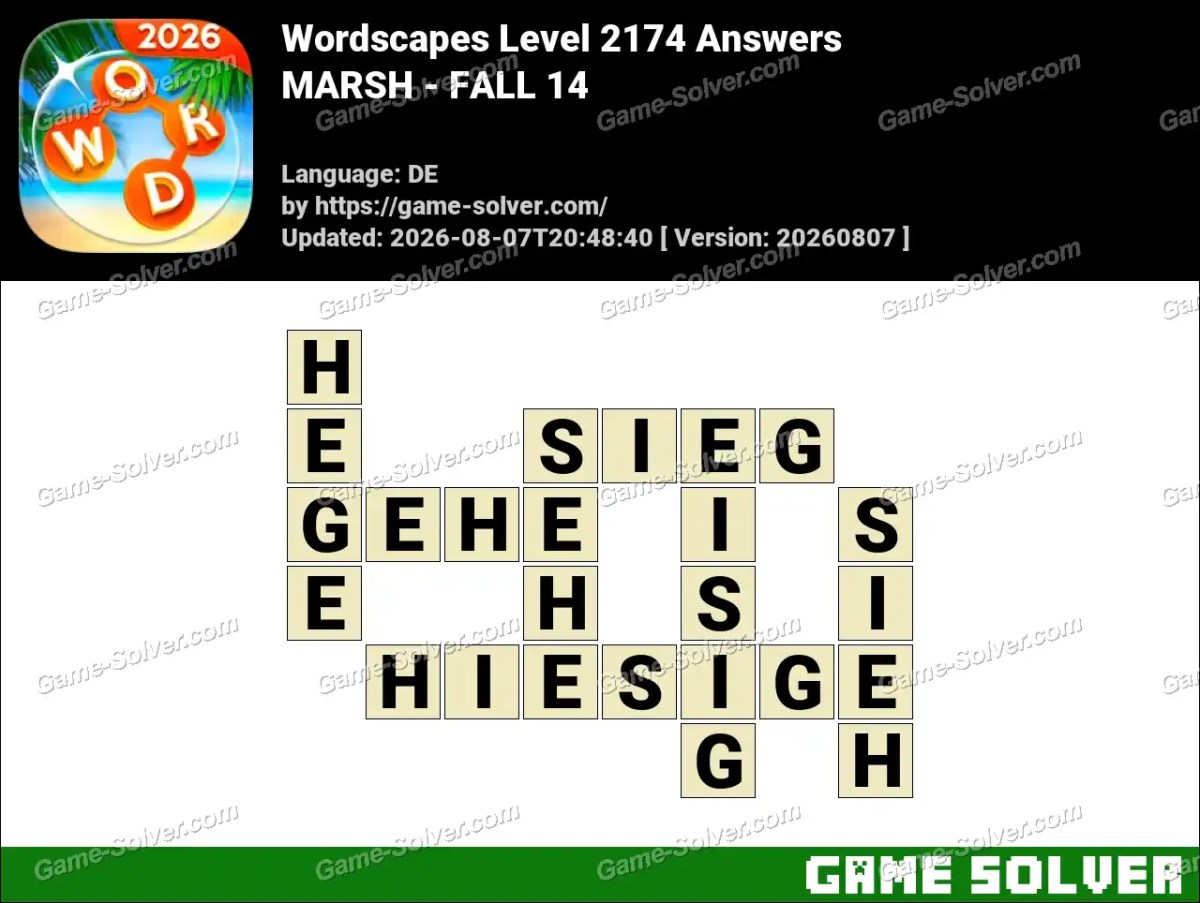 Wordscapes Deutsche Level 2174 Answers — MARSH - FALL 14 Wordscapes Deutsche Level 2174 Answers — MARSH - FALL 14