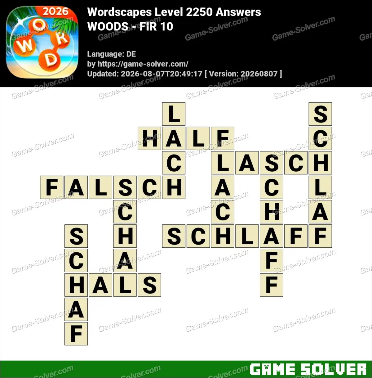 Wordscapes Deutsche Level 2250 Answers — WOODS - FIR 10 Wordscapes Deutsche Level 2250 Answers — WOODS - FIR 10