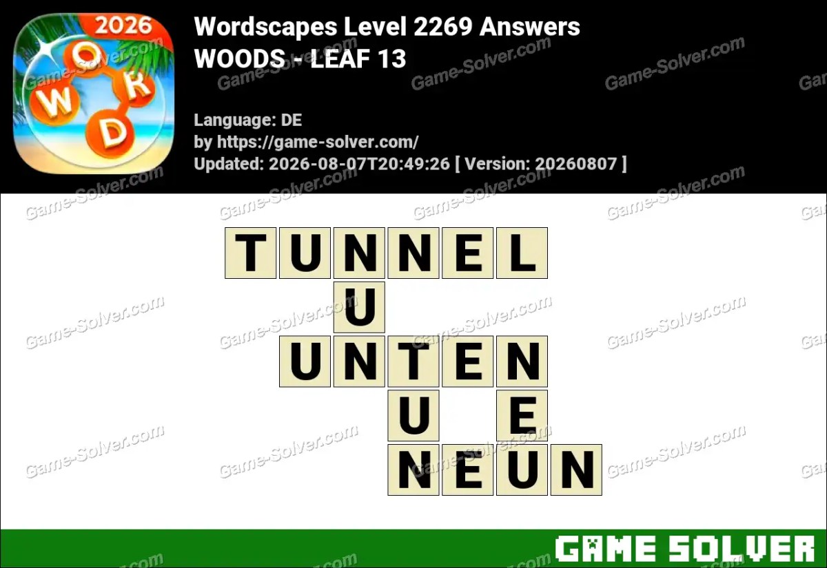 Wordscapes Deutsche Level 2269 Answers — WOODS - LEAF 13 Wordscapes Deutsche Level 2269 Answers — WOODS - LEAF 13