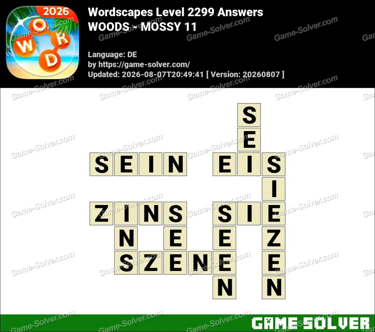 Wordscapes Deutsche Level 2299 Answers — WOODS - MOSSY 11 Wordscapes Deutsche Level 2299 Answers — WOODS - MOSSY 11