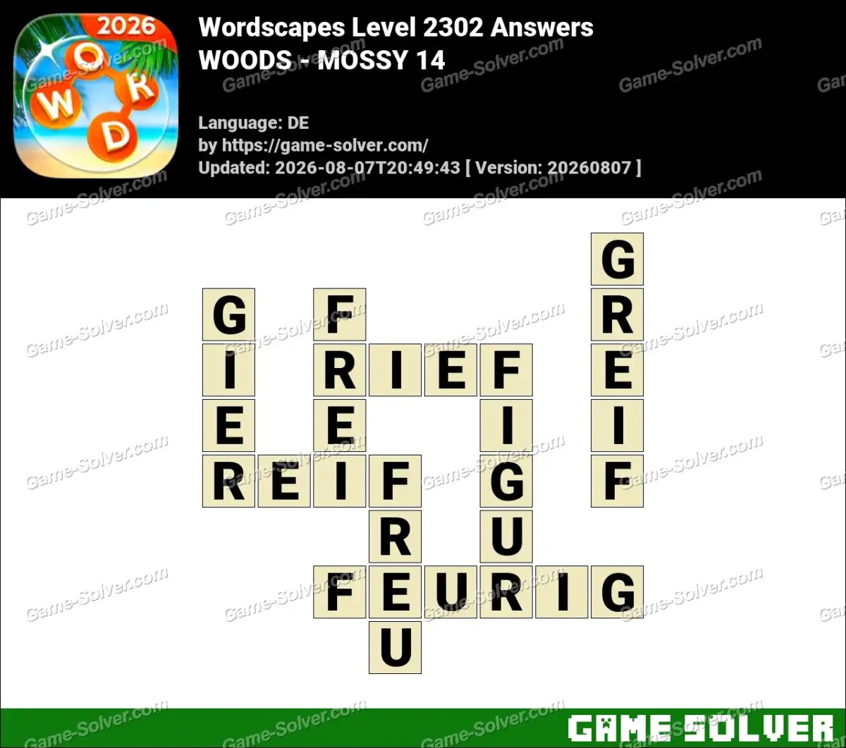 Wordscapes Deutsche Level 2302 Answers — WOODS - MOSSY 14 Wordscapes Deutsche Level 2302 Answers — WOODS - MOSSY 14