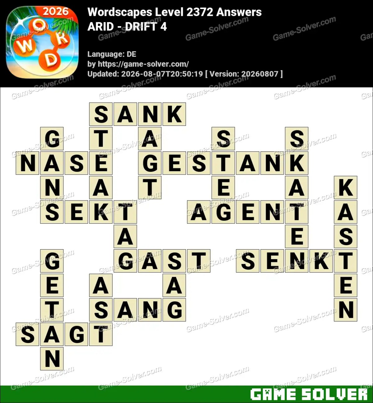 Wordscapes Deutsche Level 2372 Answers — ARID - DRIFT 4 Wordscapes Deutsche Level 2372 Answers — ARID - DRIFT 4