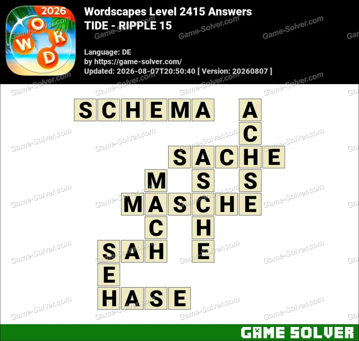 Wordscapes Deutsche Level 2415 Answers — TIDE - RIPPLE 15 Wordscapes Deutsche Level 2415 Answers — TIDE - RIPPLE 15