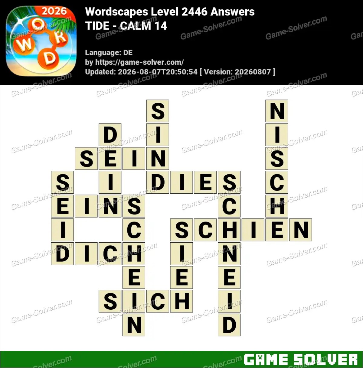 Wordscapes Deutsche Level 2446 Answers — TIDE - CALM 14 Wordscapes Deutsche Level 2446 Answers — TIDE - CALM 14