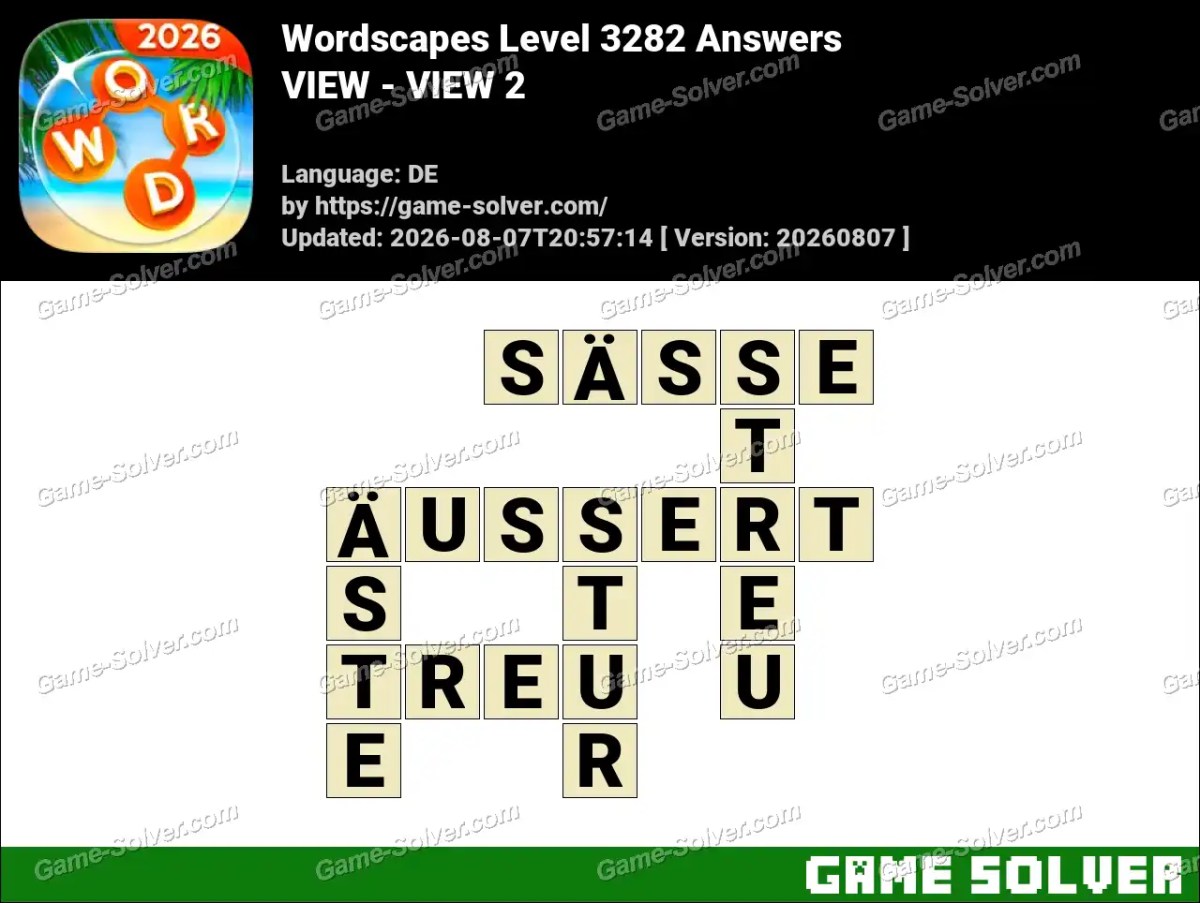 Wordscapes Deutsche Level 3282 Answers — VIEW - VIEW 2