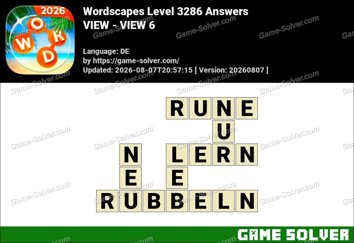 Wordscapes Deutsche Level 3286 Answers — VIEW - VIEW 6 Wordscapes Deutsche Level 3286 Answers — VIEW - VIEW 6