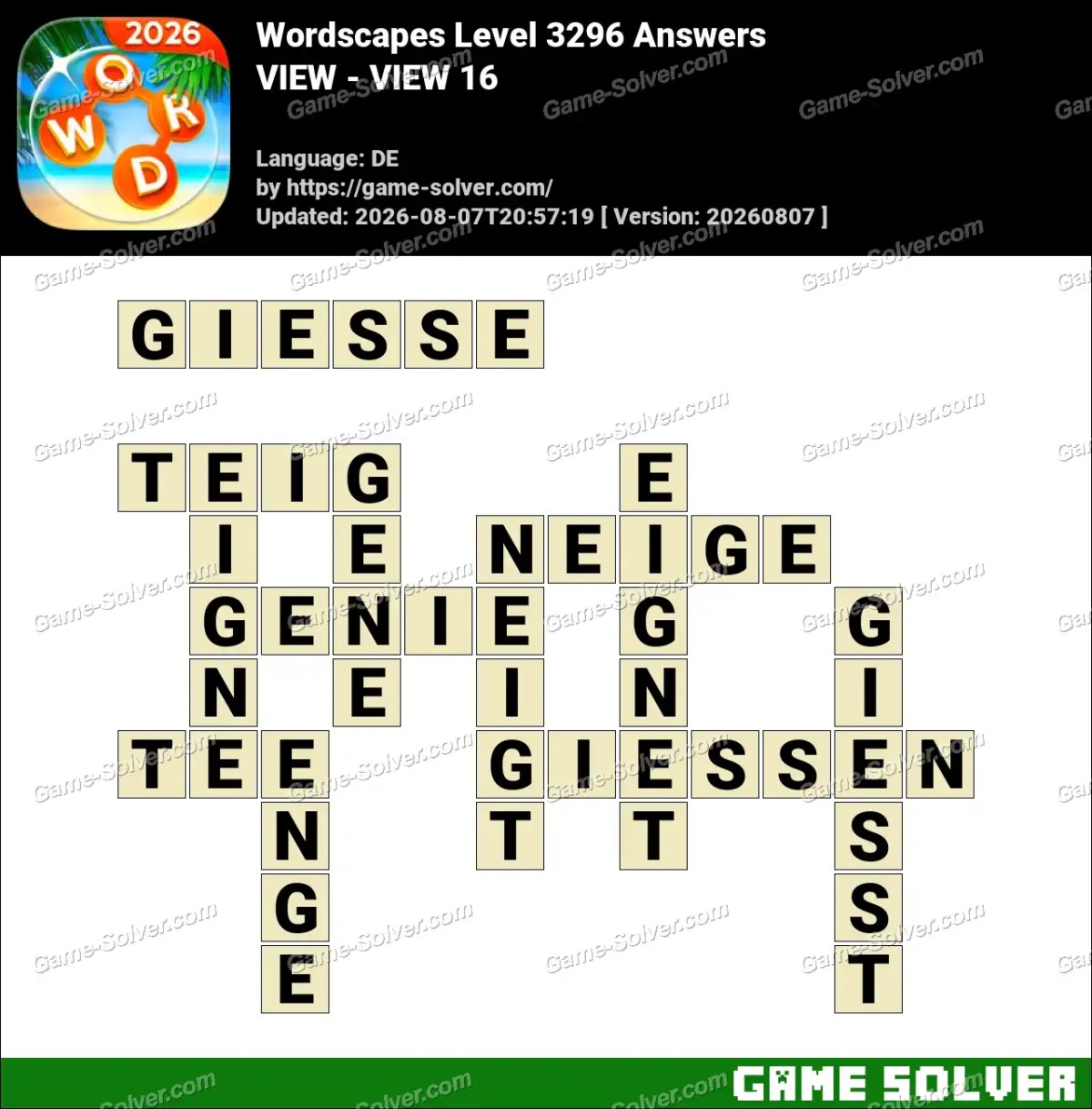 Wordscapes Deutsche Level 3296 Answers — VIEW - VIEW 16 Wordscapes Deutsche Level 3296 Answers — VIEW - VIEW 16