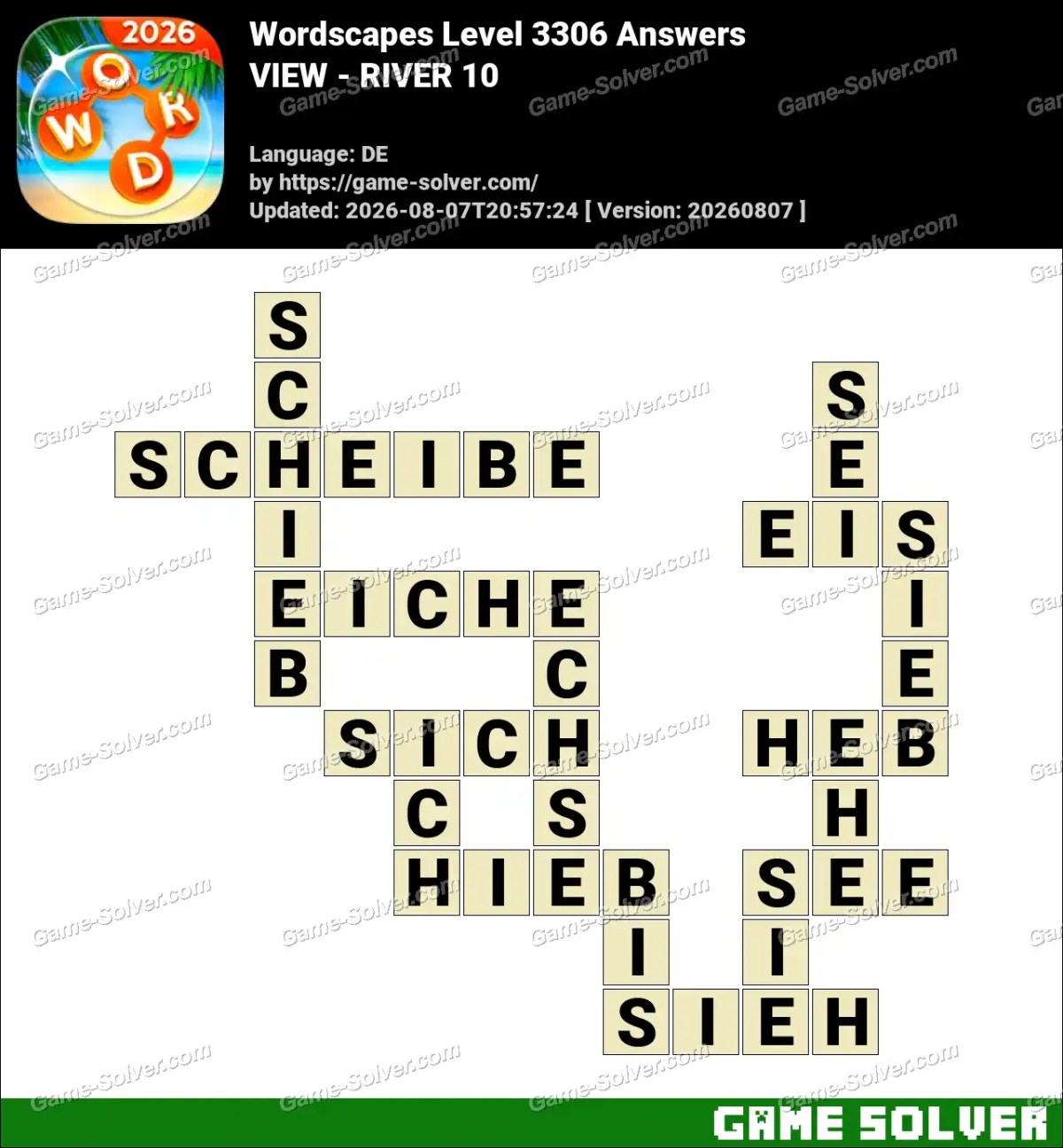 Wordscapes Deutsche Level 3306 Answers — VIEW - RIVER 10 Wordscapes Deutsche Level 3306 Answers — VIEW - RIVER 10