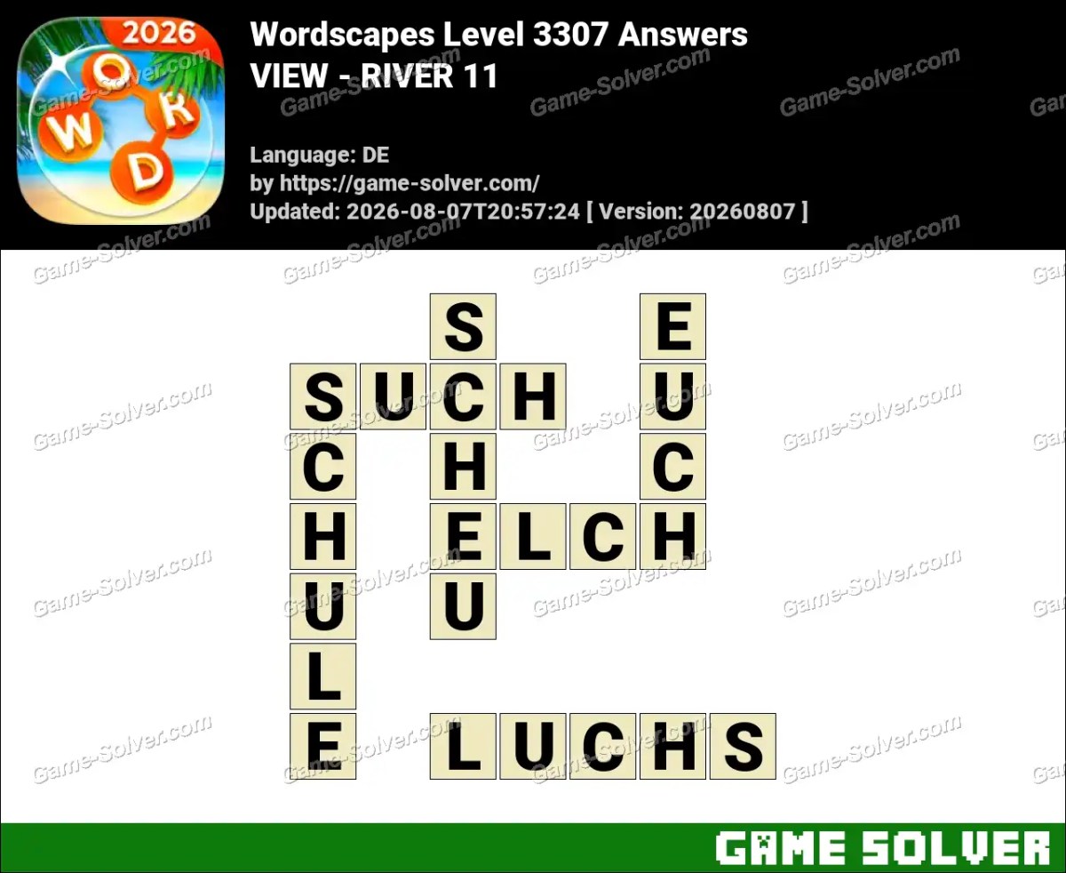 Wordscapes Deutsche Level 3307 Answers — VIEW - RIVER 11 Wordscapes Deutsche Level 3307 Answers — VIEW - RIVER 11