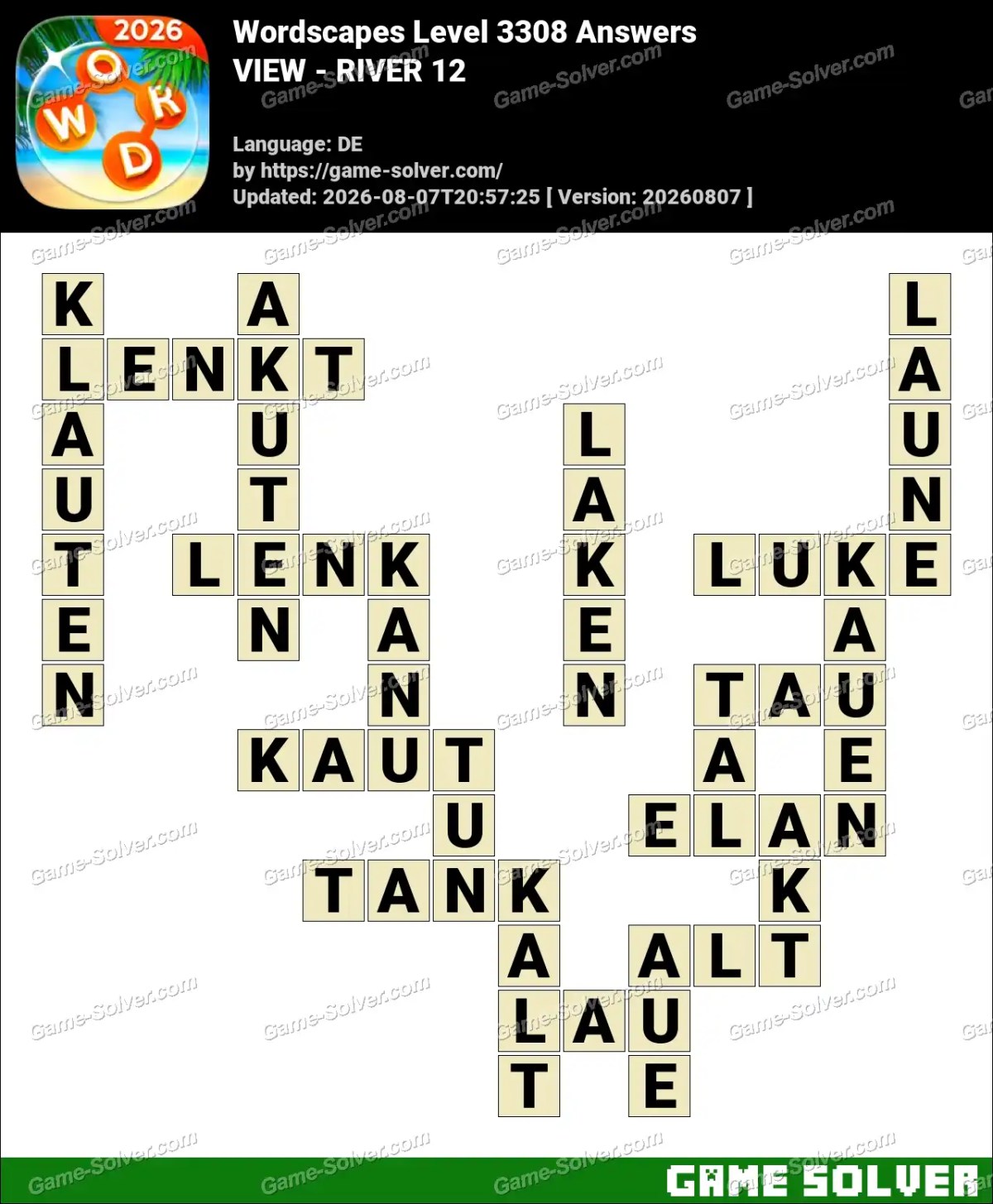Wordscapes Deutsche Level 3308 Answers — VIEW - RIVER 12 Wordscapes Deutsche Level 3308 Answers — VIEW - RIVER 12