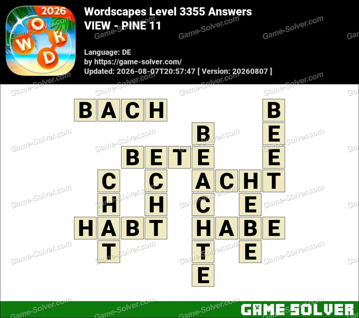 Wordscapes Deutsche Level 3355 Answers — VIEW - PINE 11 Wordscapes Deutsche Level 3355 Answers — VIEW - PINE 11