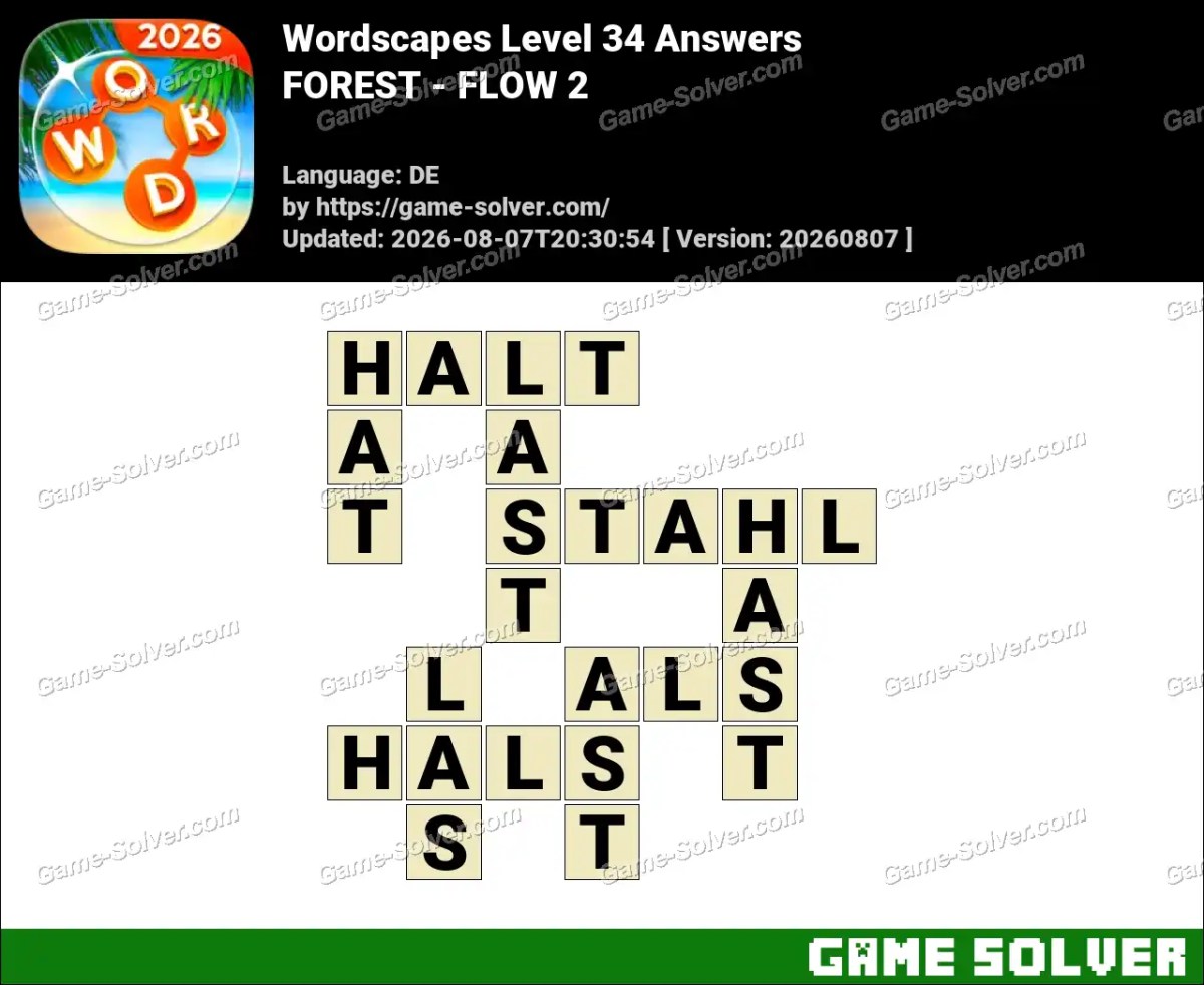 Wordscapes Deutsche Level 34 Answers — FOREST - FLOW 2 Wordscapes Deutsche Level 34 Answers — FOREST - FLOW 2