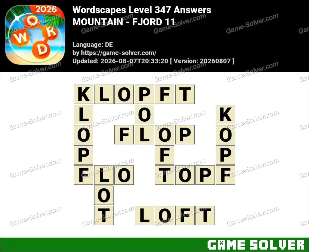 Wordscapes Deutsche Level 347 Answers — MOUNTAIN - FJORD 11 Wordscapes Deutsche Level 347 Answers — MOUNTAIN - FJORD 11