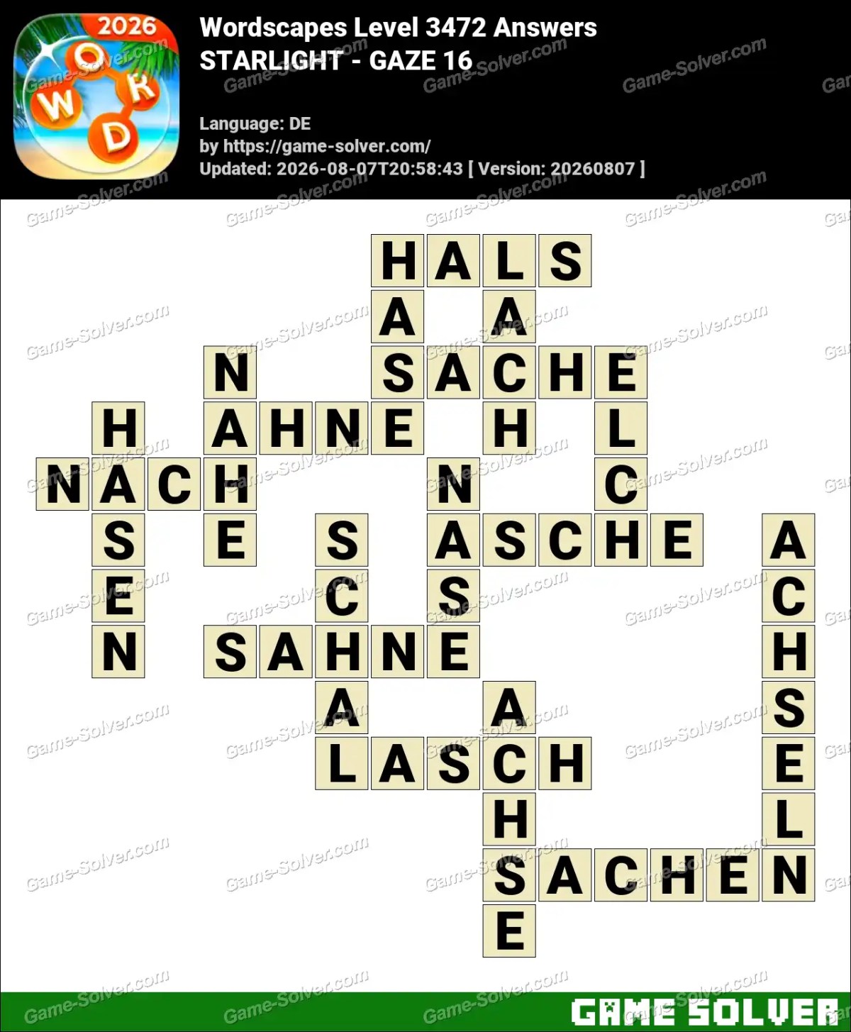 Wordscapes Deutsche Level 3472 Answers — STARLIGHT - GAZE 16 Wordscapes Deutsche Level 3472 Answers — STARLIGHT - GAZE 16
