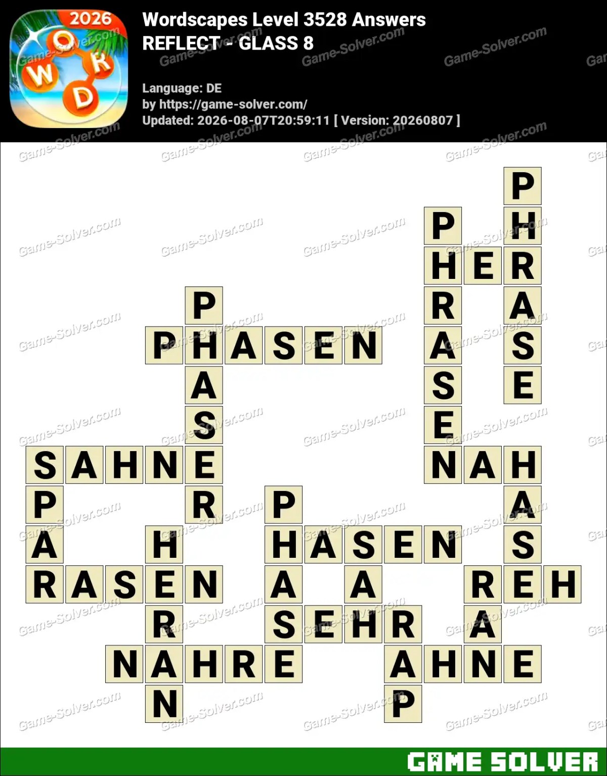 Wordscapes Deutsche Level 3528 Answers — REFLECT - GLASS 8 Wordscapes Deutsche Level 3528 Answers — REFLECT - GLASS 8