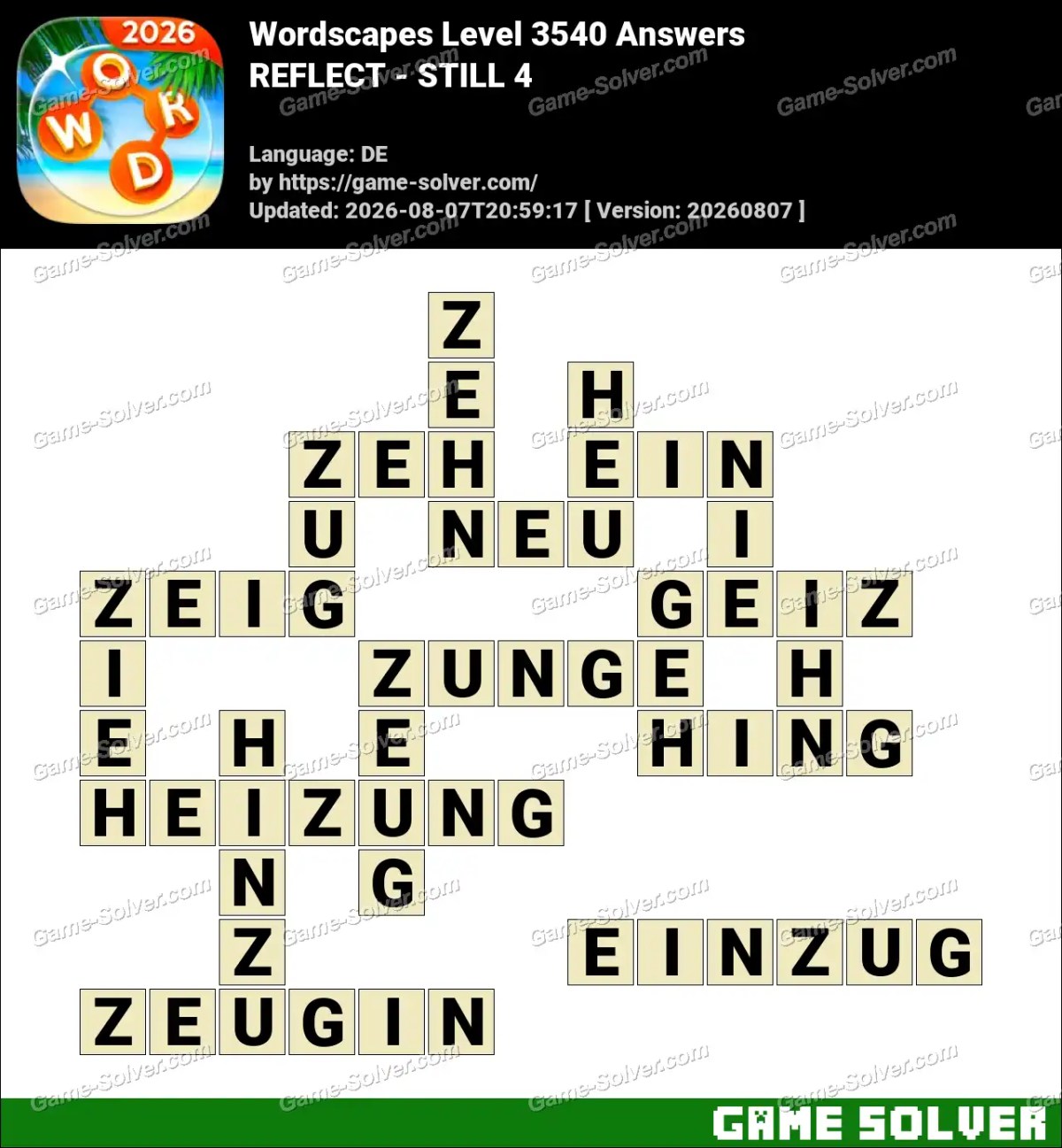 Wordscapes Deutsche Level 3540 Answers — REFLECT - STILL 4 Wordscapes Deutsche Level 3540 Answers — REFLECT - STILL 4