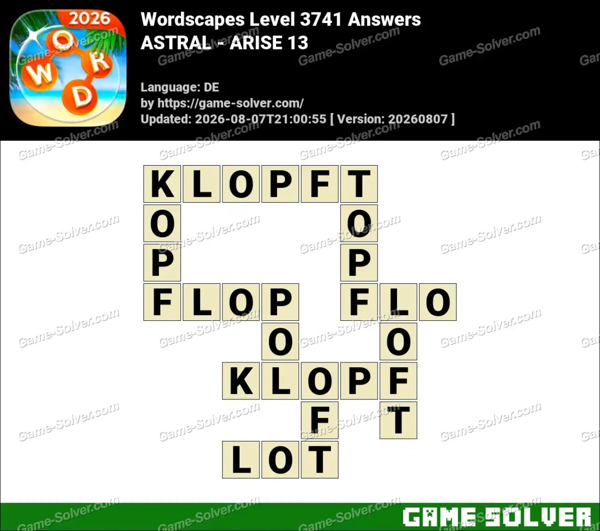 Wordscapes Deutsche Level 3741 Answers — ASTRAL - ARISE 13 Wordscapes Deutsche Level 3741 Answers — ASTRAL - ARISE 13