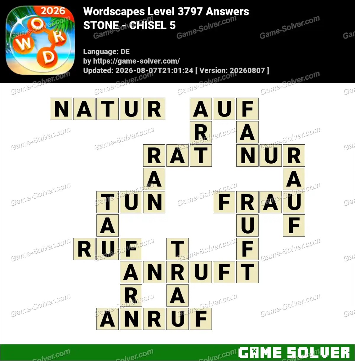 Wordscapes Deutsche Level 3797 Answers — STONE - CHISEL 5 Wordscapes Deutsche Level 3797 Answers — STONE - CHISEL 5