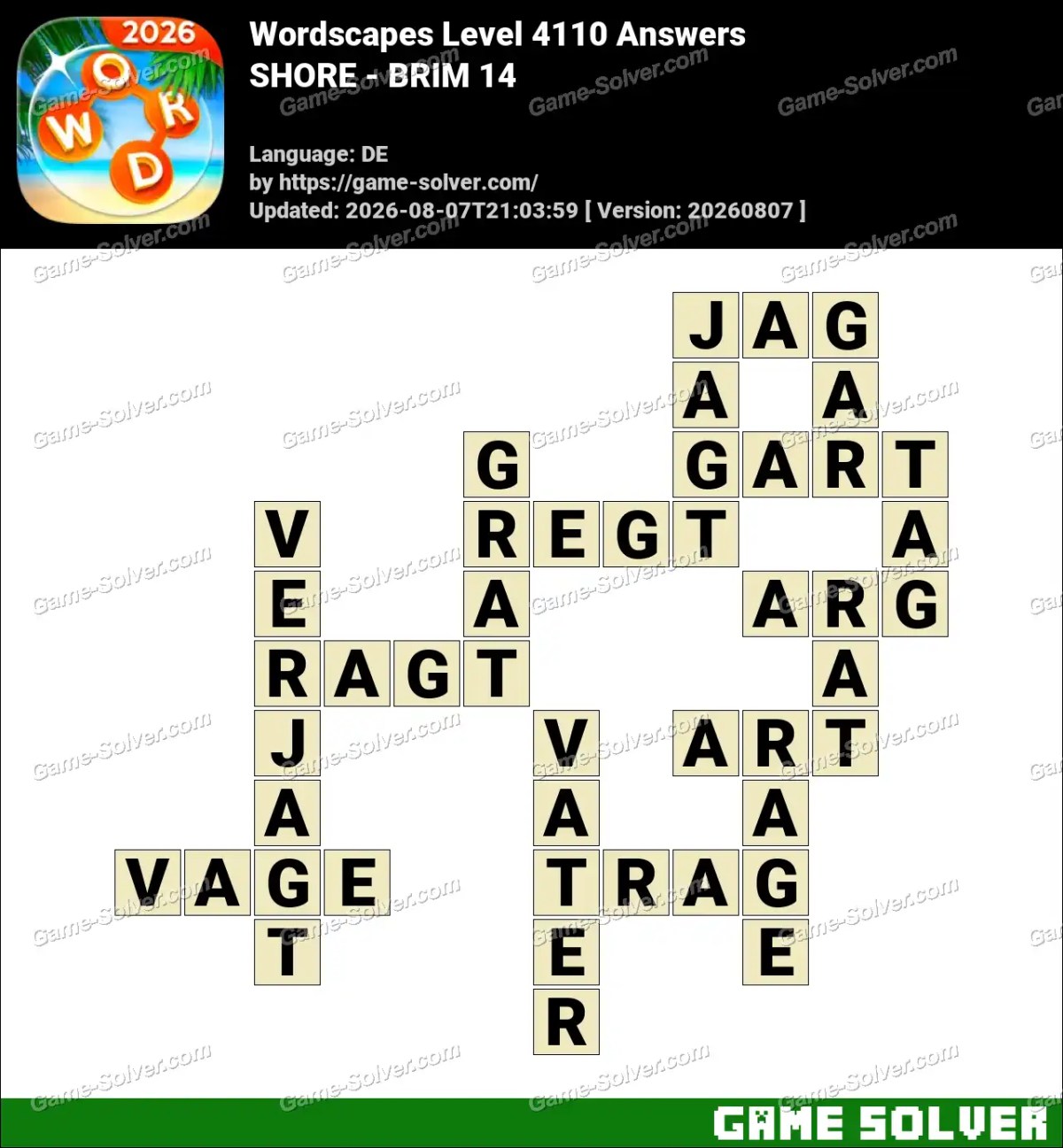 Wordscapes Deutsche Level 4110 Answers — SHORE - BRIM 14 Wordscapes Deutsche Level 4110 Answers — SHORE - BRIM 14