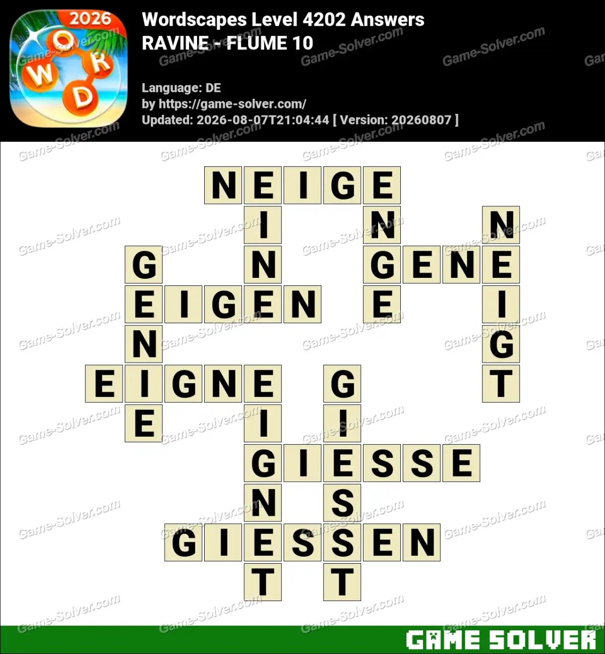 Wordscapes Deutsche Level 4202 Answers — RAVINE - FLUME 10 Wordscapes Deutsche Level 4202 Answers — RAVINE - FLUME 10