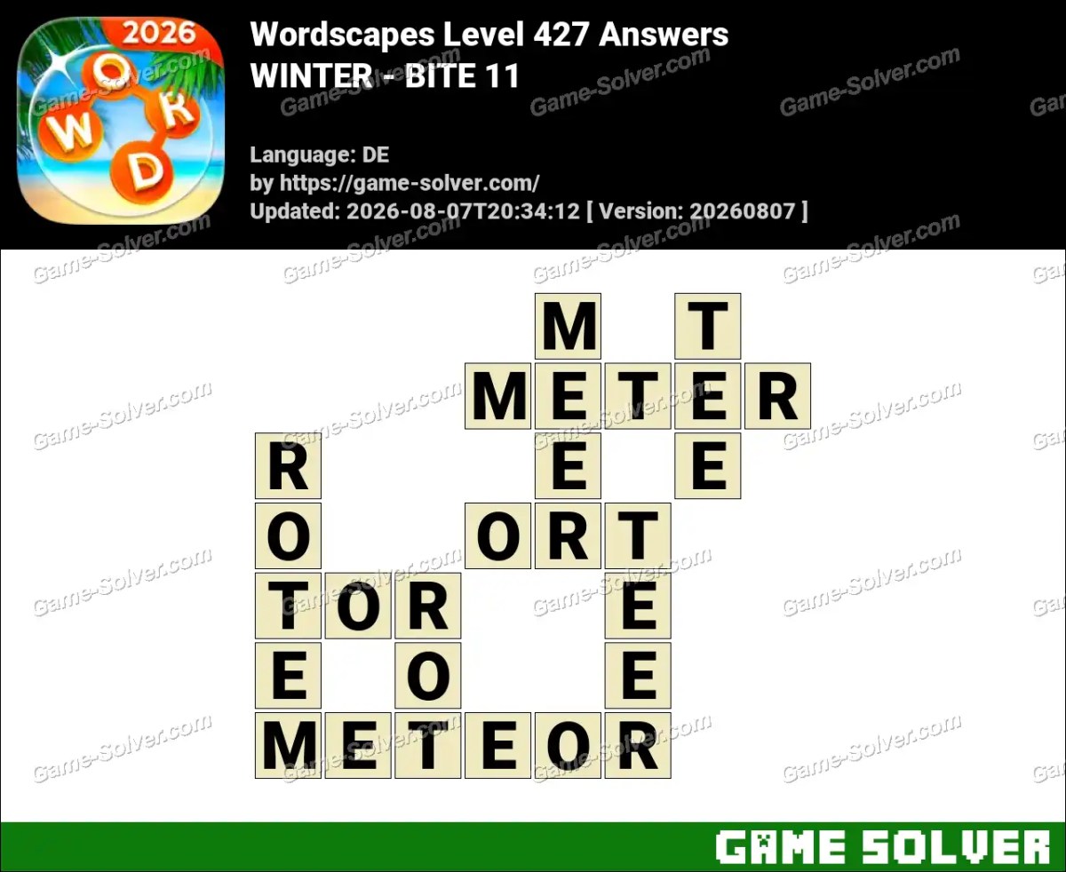 Wordscapes Deutsche Level 427 Answers — WINTER - BITE 11 Wordscapes Deutsche Level 427 Answers — WINTER - BITE 11