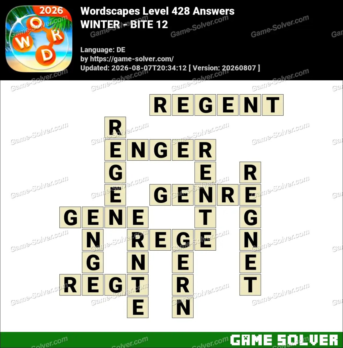 Wordscapes Deutsche Level 428 Answers — WINTER - BITE 12 Wordscapes Deutsche Level 428 Answers — WINTER - BITE 12