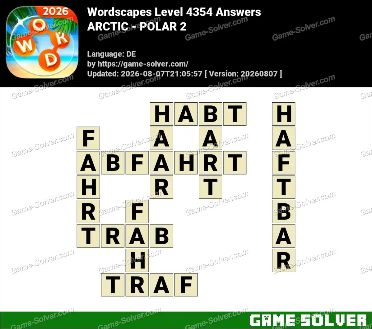 Wordscapes Deutsche Level 4354 Answers — ARCTIC - POLAR 2 Wordscapes Deutsche Level 4354 Answers — ARCTIC - POLAR 2