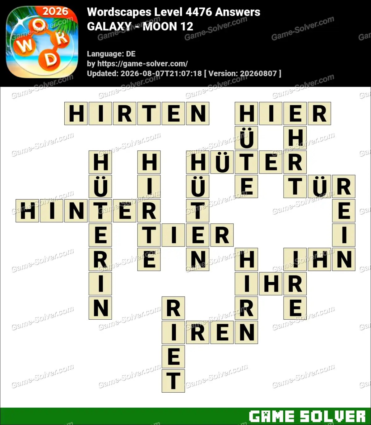 Wordscapes Deutsche Level 4476 Answers — GALAXY - MOON 12 Wordscapes Deutsche Level 4476 Answers — GALAXY - MOON 12