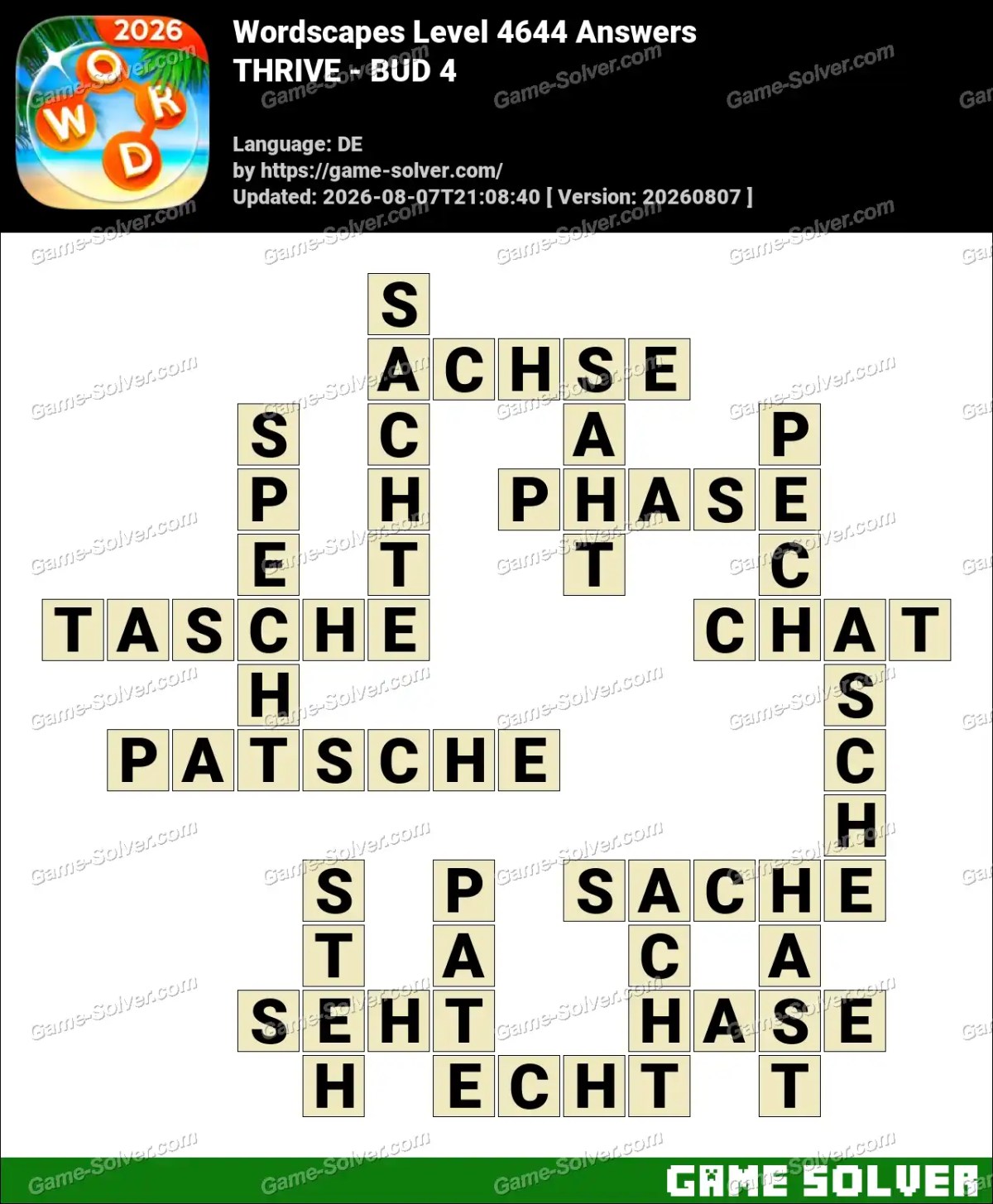 Wordscapes Deutsche Level 4644 Answers — THRIVE - BUD 4 Wordscapes Deutsche Level 4644 Answers — THRIVE - BUD 4