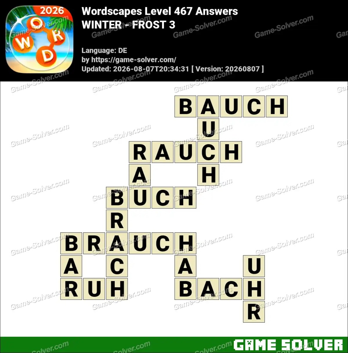 Wordscapes Deutsche Level 467 Answers — WINTER - FROST 3 Wordscapes Deutsche Level 467 Answers — WINTER - FROST 3
