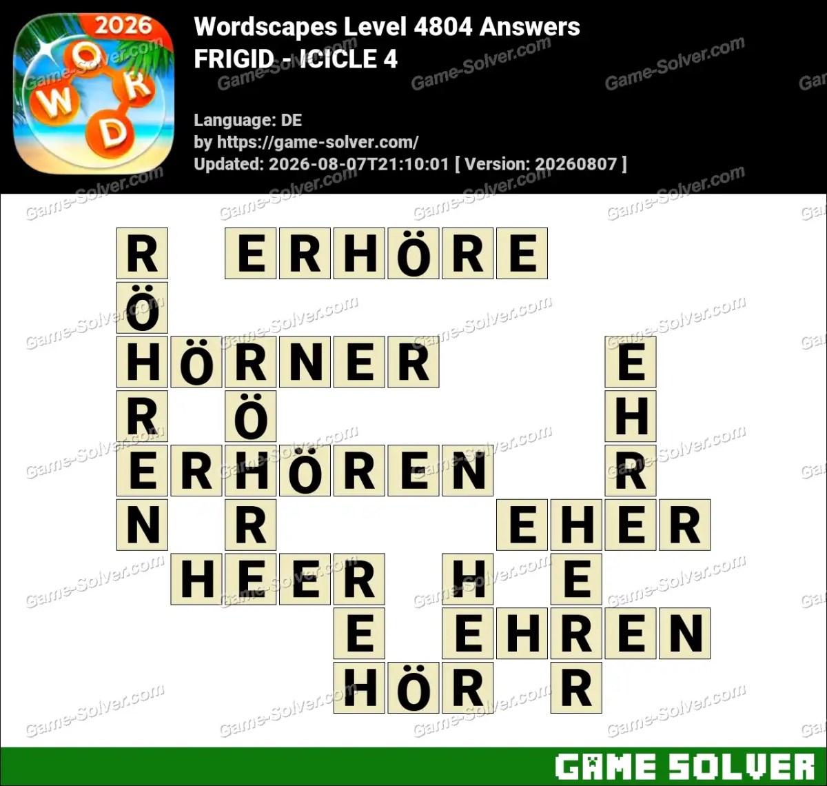 Wordscapes Deutsche Level 4804 Answers — FRIGID - ICICLE 4 Wordscapes Deutsche Level 4804 Answers — FRIGID - ICICLE 4