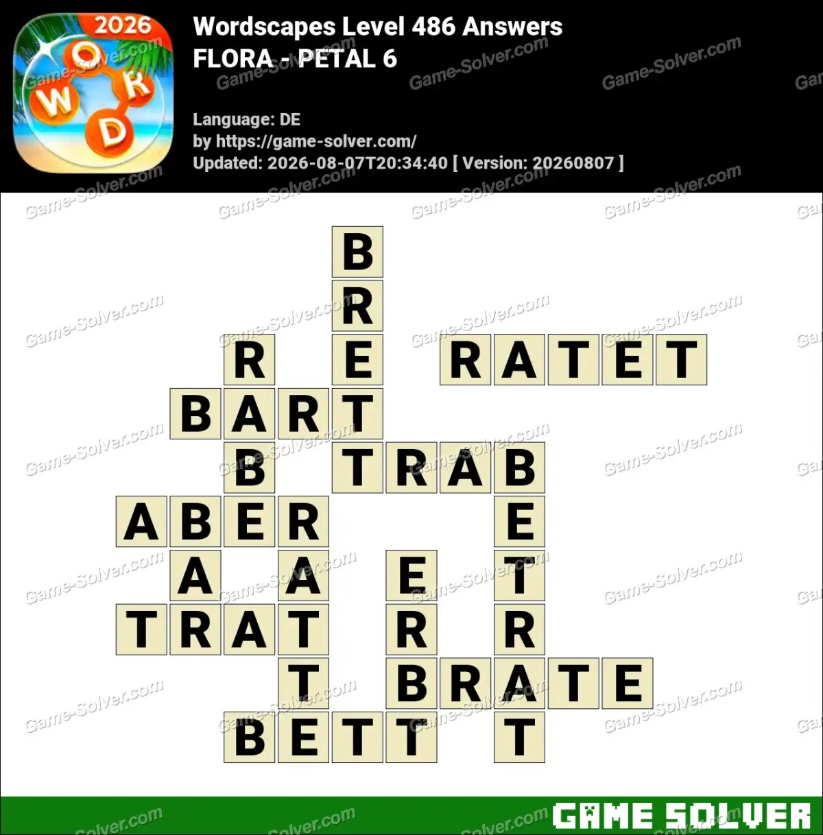 Wordscapes Deutsche Level 486 Answers — FLORA - PETAL 6 Wordscapes Deutsche Level 486 Answers — FLORA - PETAL 6