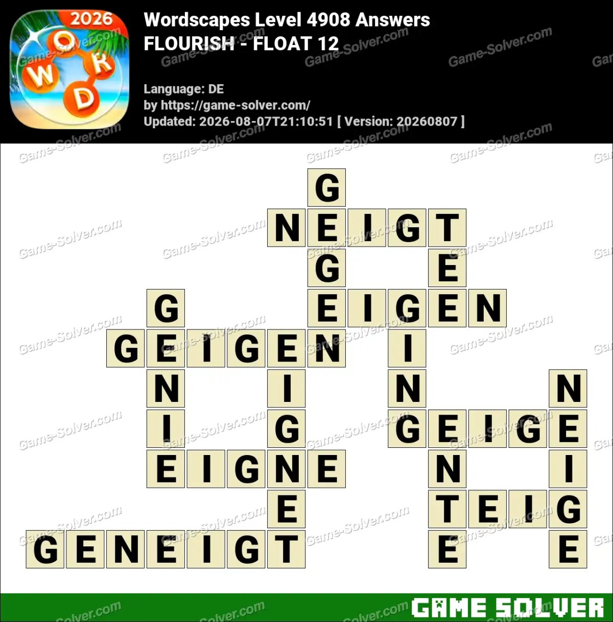 Wordscapes Deutsche Level 4908 Answers — FLOURISH - FLOAT 12 Wordscapes Deutsche Level 4908 Answers — FLOURISH - FLOAT 12