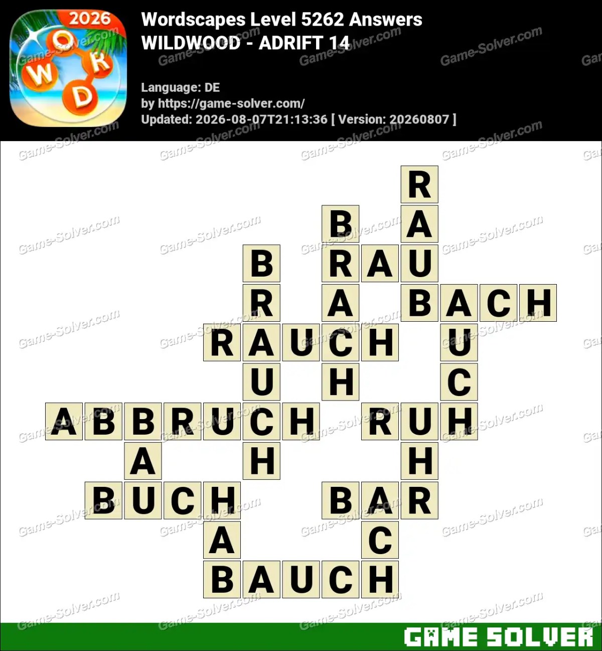 Wordscapes Deutsche Level 5262 Answers — WILDWOOD - ADRIFT 14 Wordscapes Deutsche Level 5262 Answers — WILDWOOD - ADRIFT 14