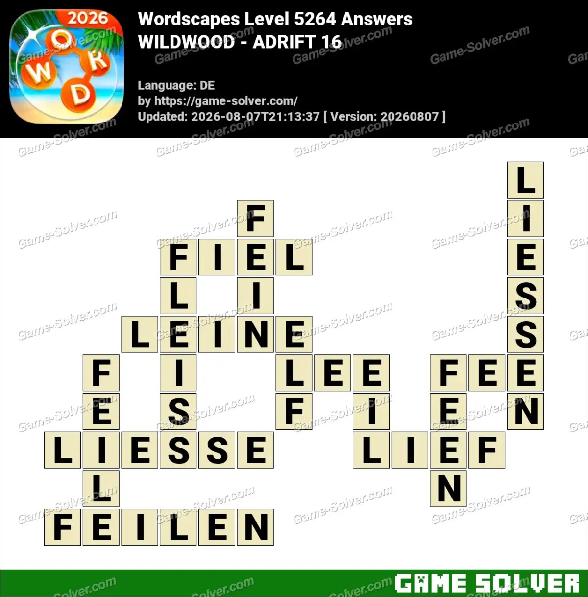 Wordscapes Deutsche Level 5264 Answers — WILDWOOD - ADRIFT 16 Wordscapes Deutsche Level 5264 Answers — WILDWOOD - ADRIFT 16